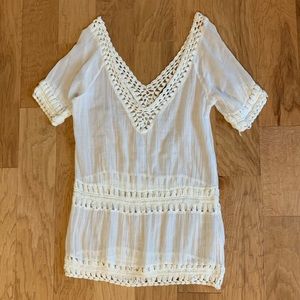 Topshop White Crochet Swim Cover Up Dress